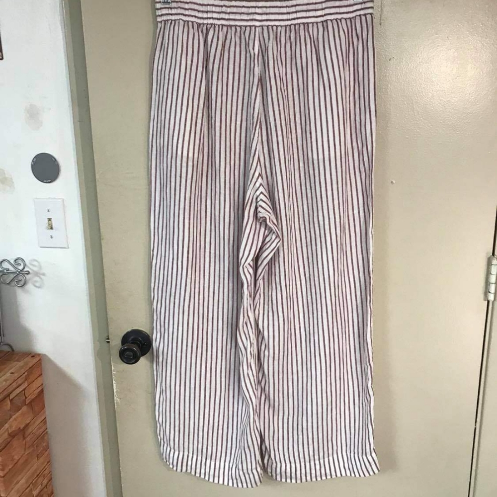Sigrid Olsen Brand Size Large Stripped Linen Pants - image 5